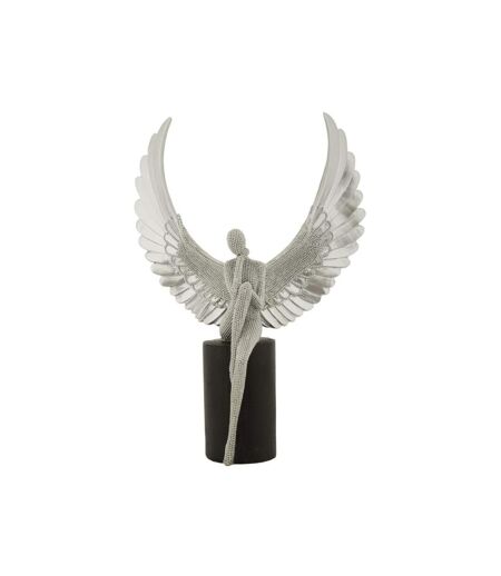 Statuette Déco Ailes Sparky 34cm Argent