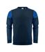 Mens Contrast Crew Neck Sweatshirt Navy Cobalt Printer PRIME-1