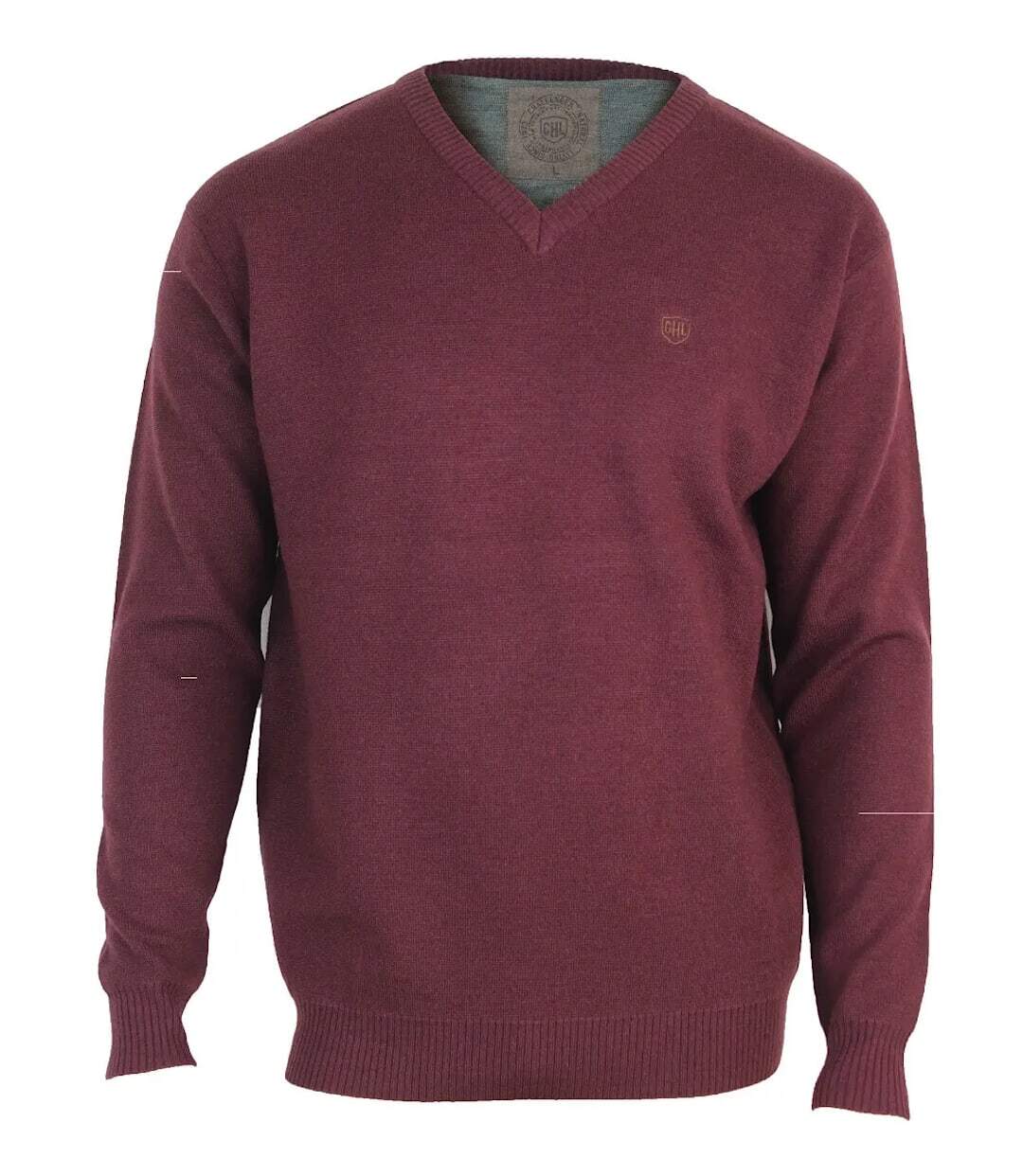 Pull col V avec laine PUL2004C-2