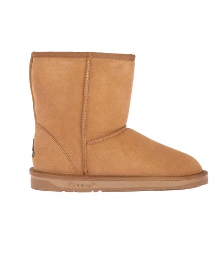 Womens/ladies Parrot Classic Cow Suede Short Shaft Boots Chestnut EverAu