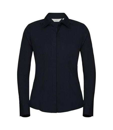 Collection Chemisier À Manches Longues En Popeline Femme Bleu Marine Russell