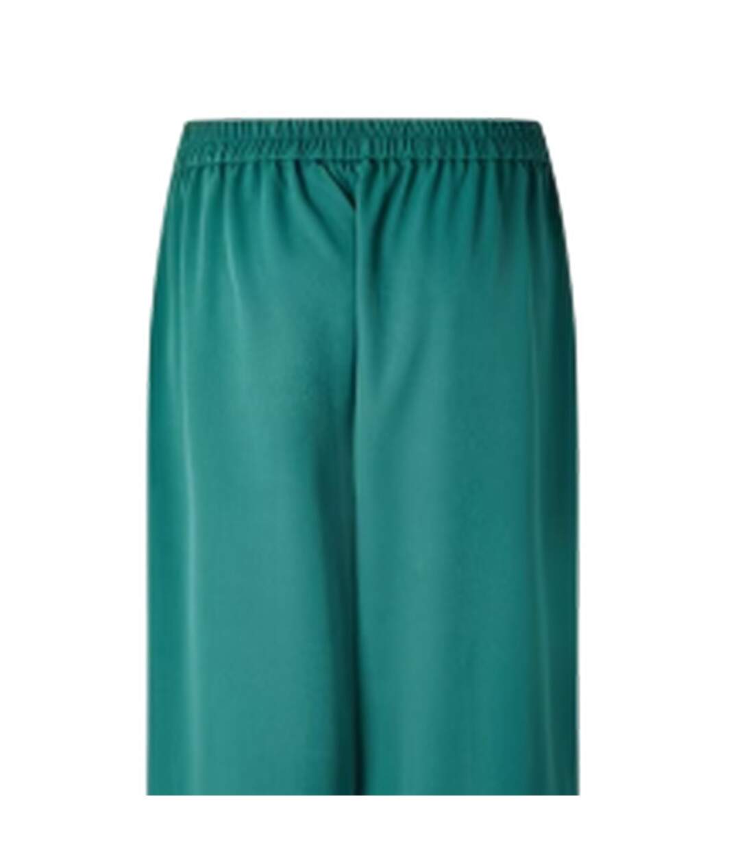 Womens/ladies Elasticated Wide Leg Trousers Trek Green Pieces-4