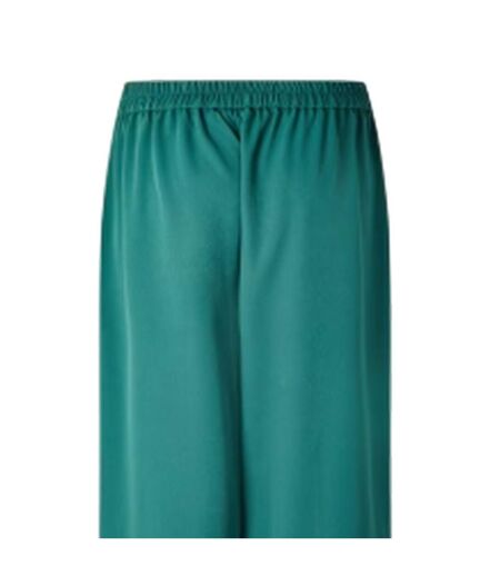 Womens/ladies Elasticated Wide Leg Trousers Trek Green Pieces
