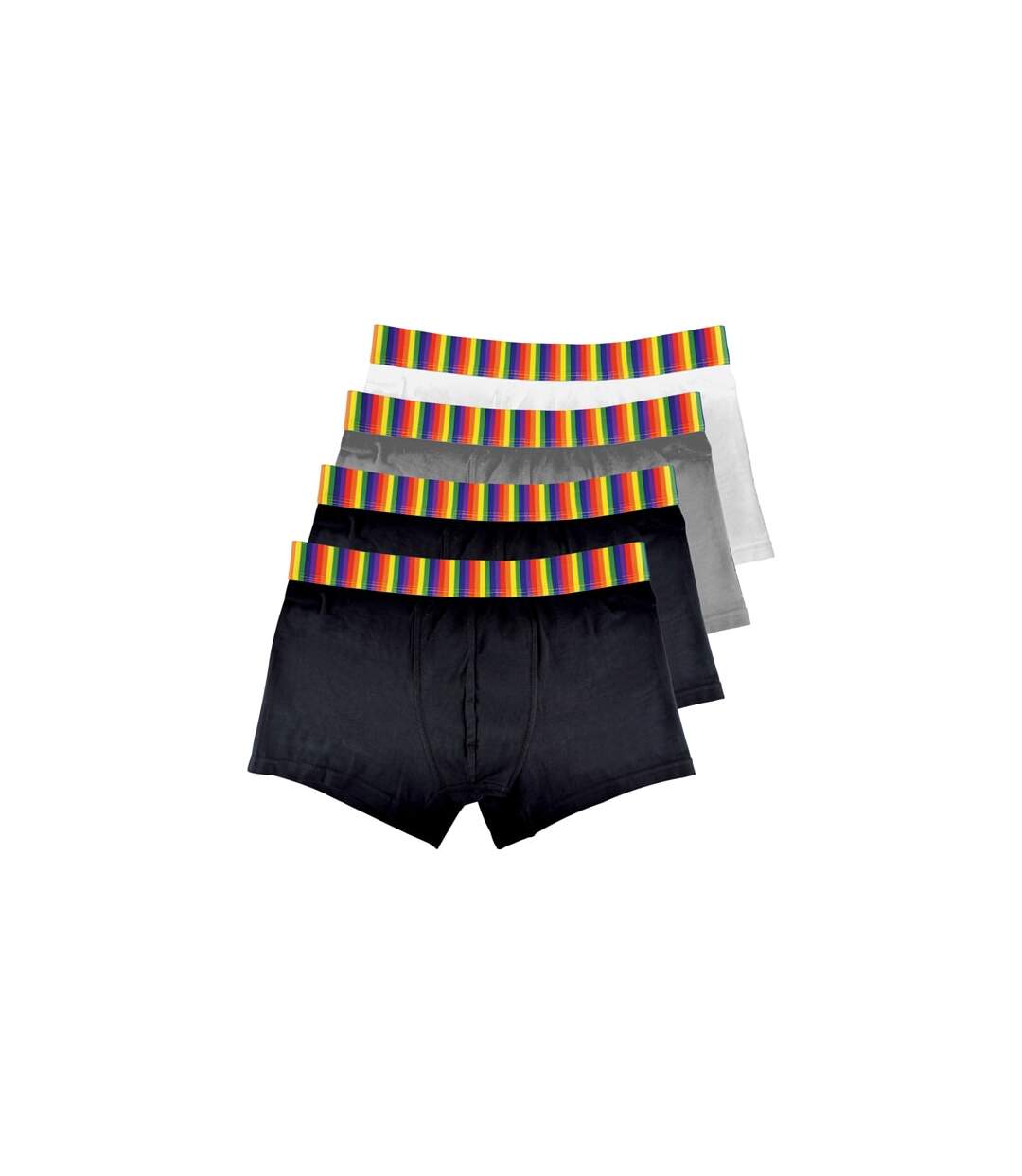 4 Pr Caleçon Boxer Homme Coton Arc en Ciel Motifs