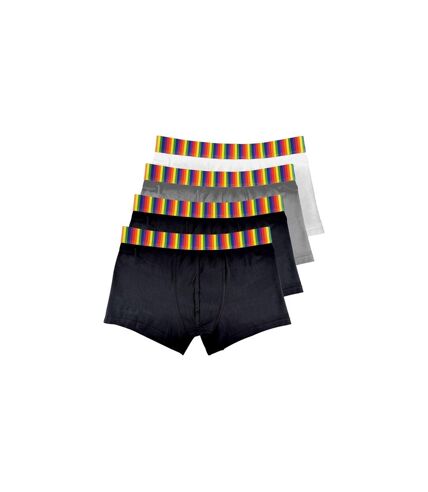 4 Pk Mens Cotton Novelty Rainbow Boxer Shorts