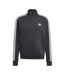 Mens 3 Stripes Quarter Zip Long-sleeved Sweatshirt Black White Adidas-2