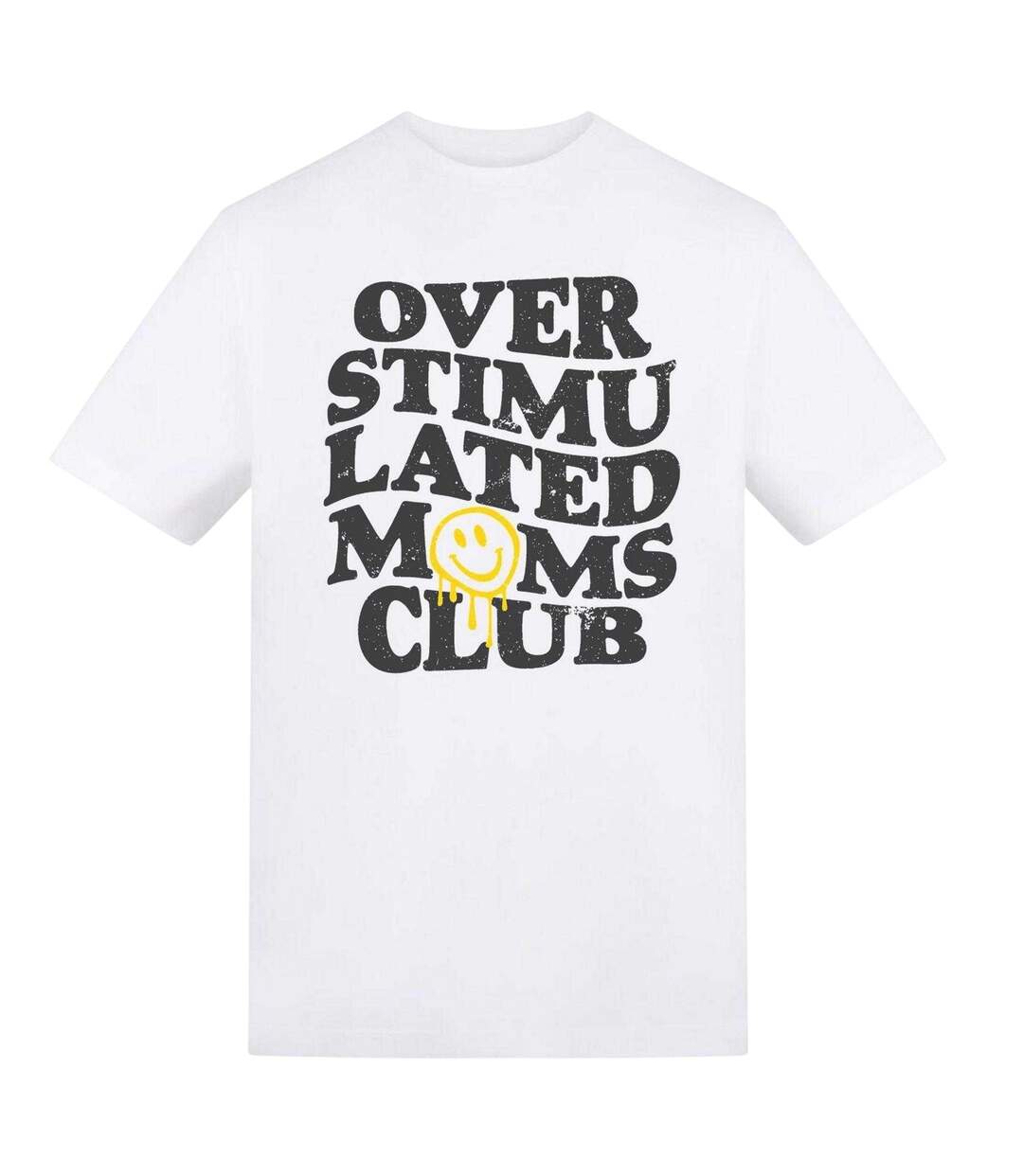 T-shirt Overstimulated Moms Club Femme Blanc AWD-2