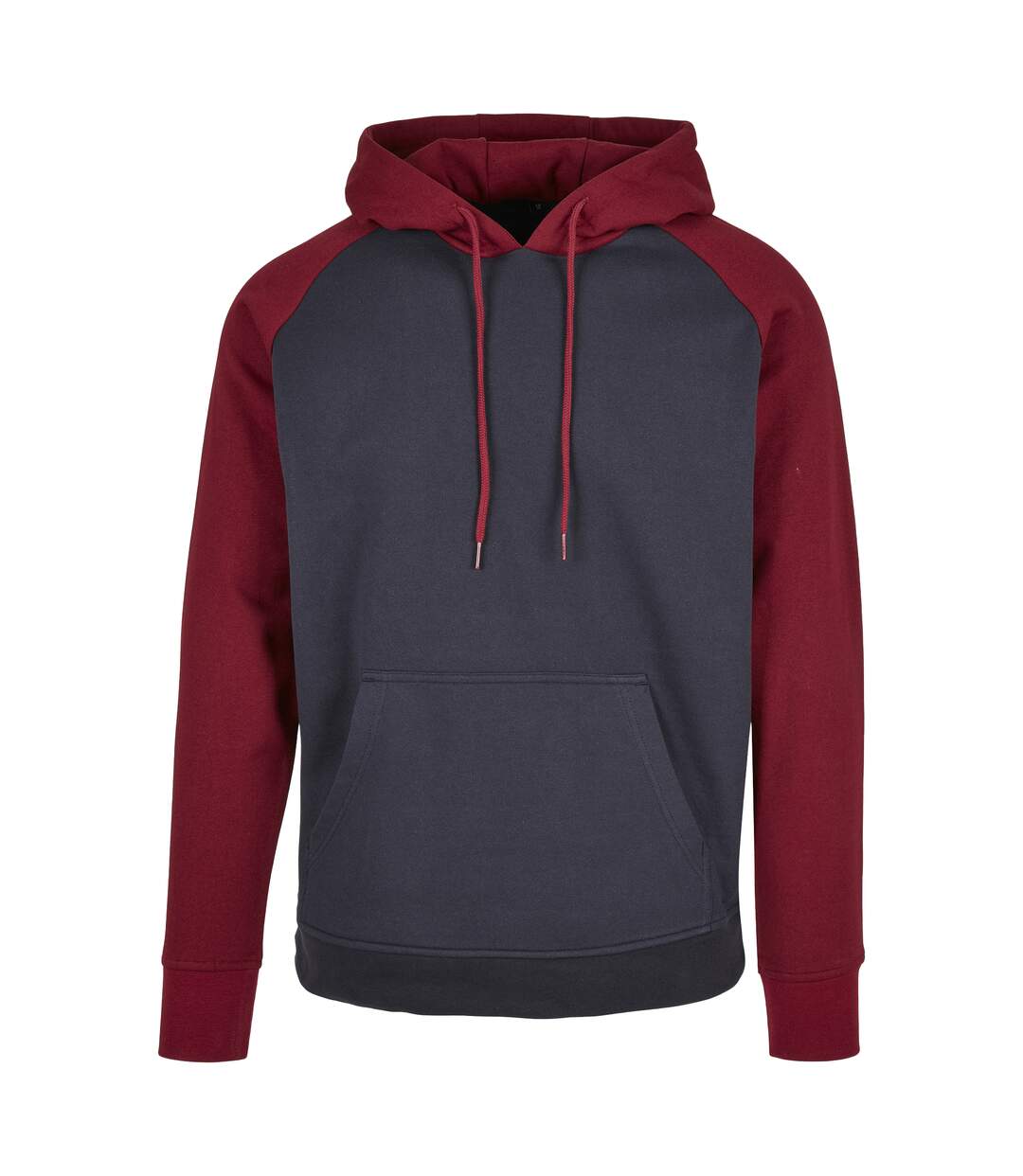 Mens Basic Raglan Hoodie Marine Bourgogne Build Your Brand-1
