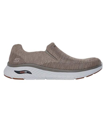 Mens Arch Fit Crosser Locke Trainers Taupe Skechers