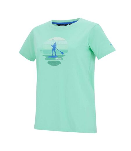 T-shirt Motif/style Paddleboard Au Coucher Du Soleil Filandra Femme Turquoise Pâle Regatta