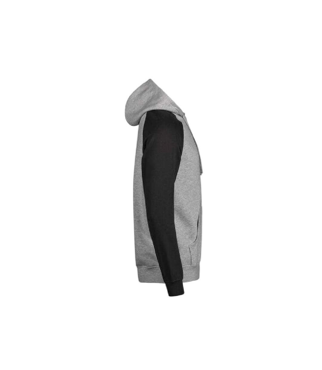 Sweat À Capuche Manches Raglan Unlabeled Homme Gris Chiné Noir Tee Jays-4