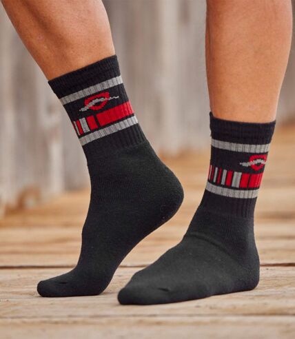 Pack of 5 Pairs of Men's Sports Socks - Black