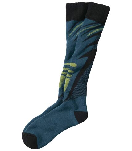 Men's Thermolite® Ski Socks - Navy Blue Green 
