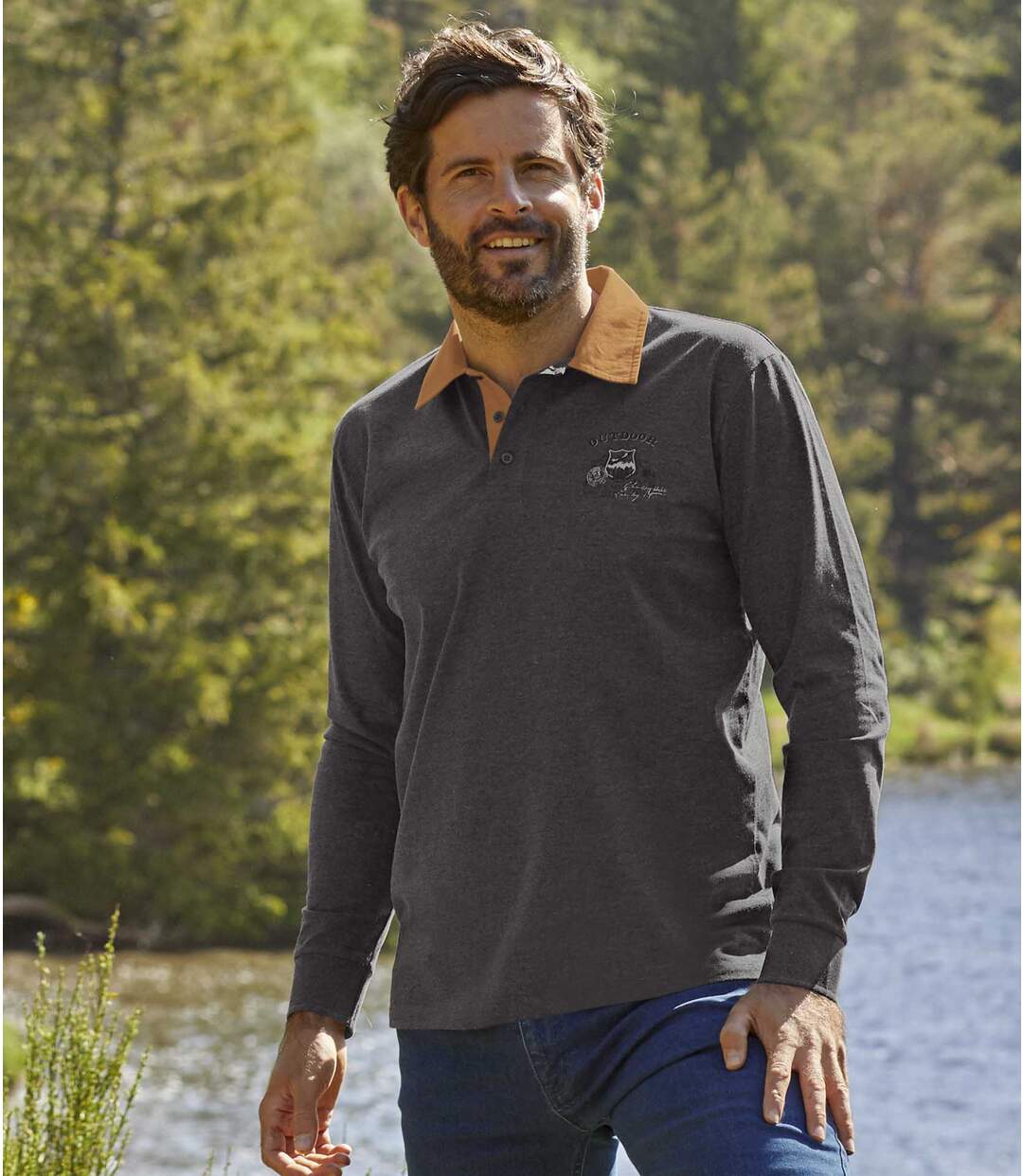 Poloshirt Wild Mountain im Rugby-Stil-1