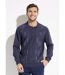 Pull col polo boutonné jacquard manches longues laine-1