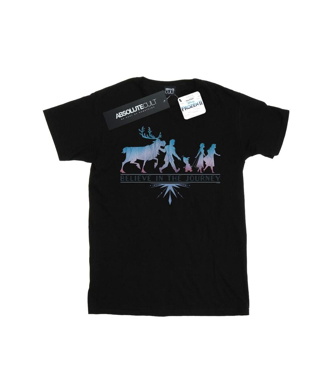 Disney - T-shirt FROZEN BELIEVE IN THE JOURNEY SILHOUETTE - Femme (Noir) - UTBI24352-1