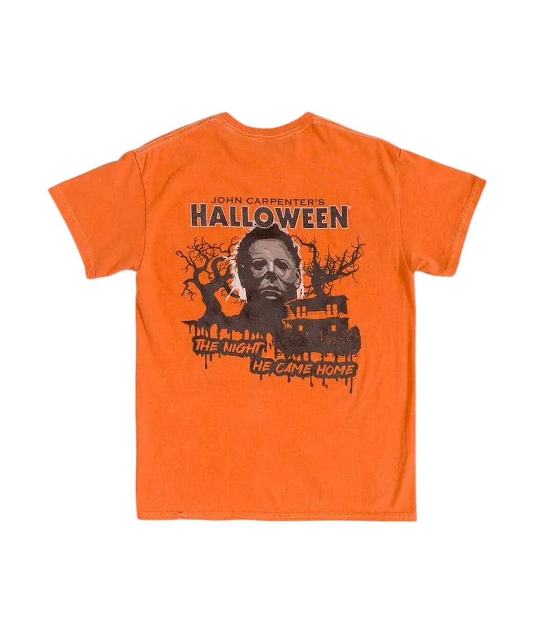 T-shirt Motif/style Imprimé Au Dos The Night He Came Home Adulte Orange Halloween-2