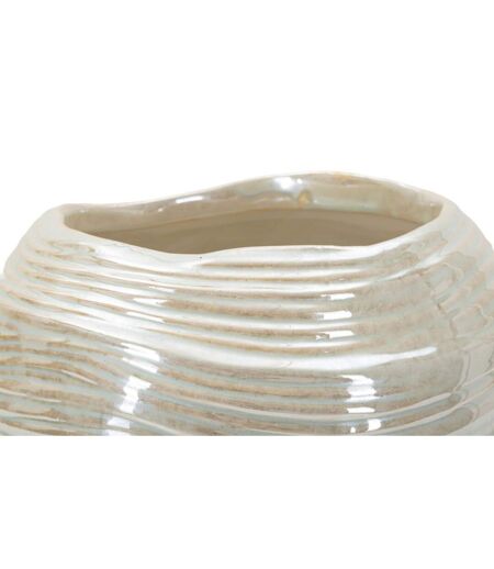 Vase Rond en Céramique Perly 22cm Blanc