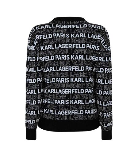 Womens/ladies Regular Long-sleeved Jumper Black Karl Lagerfeld