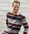 Men's Striped Long Sleeve Polo Shirt Atlas For Men