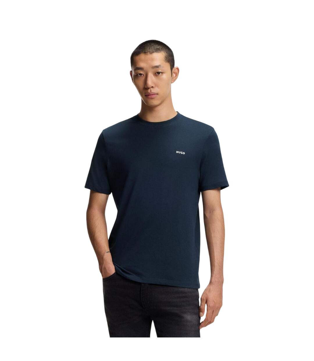 T-shirt Motif/style Logo Sur Poitrine Homme Bleu Foncé Hugo-2