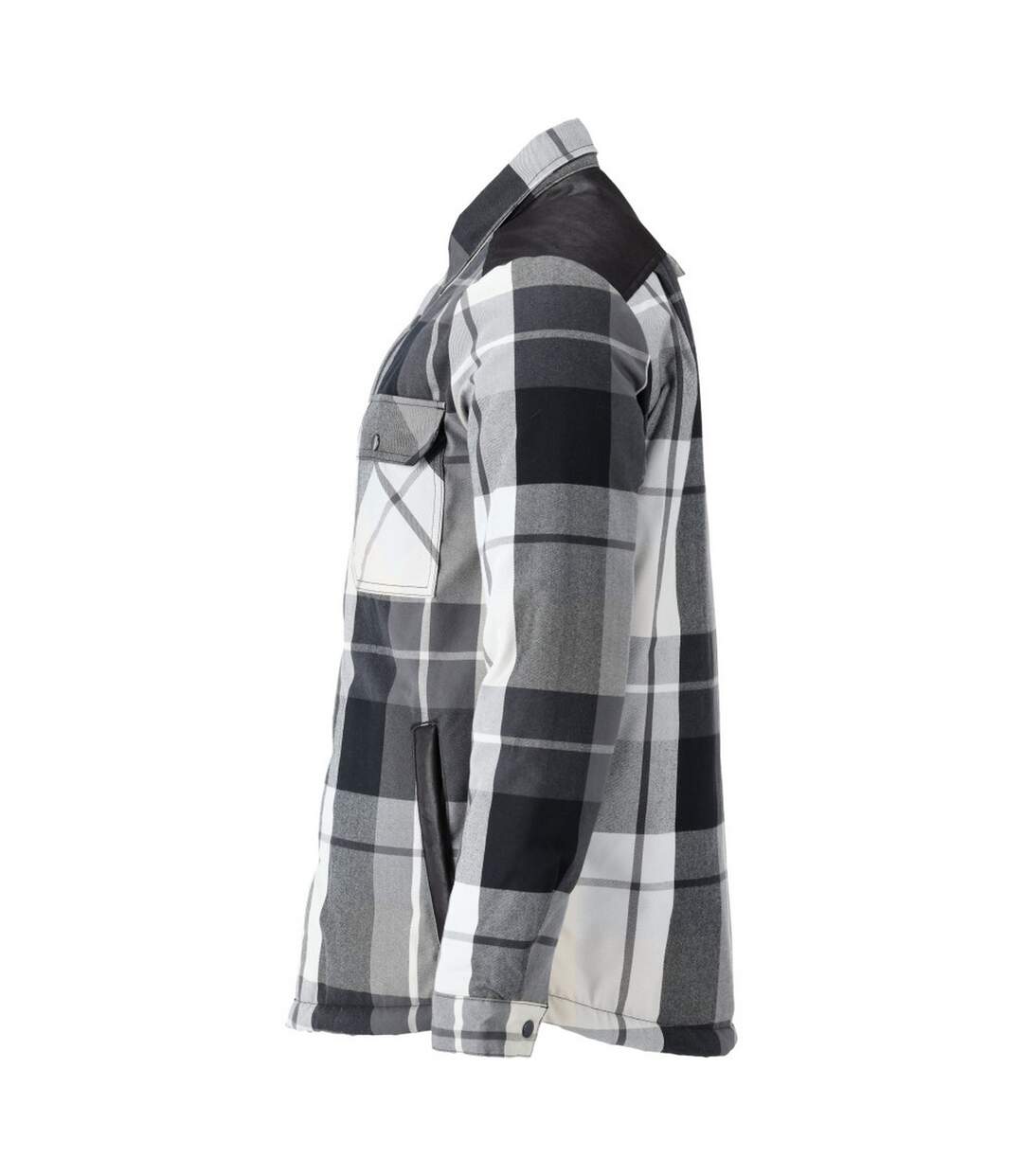 Mens Customised Checked Pile Shirt Stone Grey Mascot-3