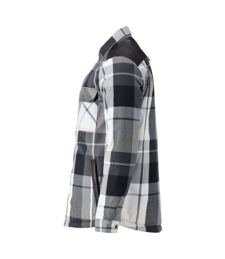 Mens Customised Checked Pile Shirt Stone Grey Mascot