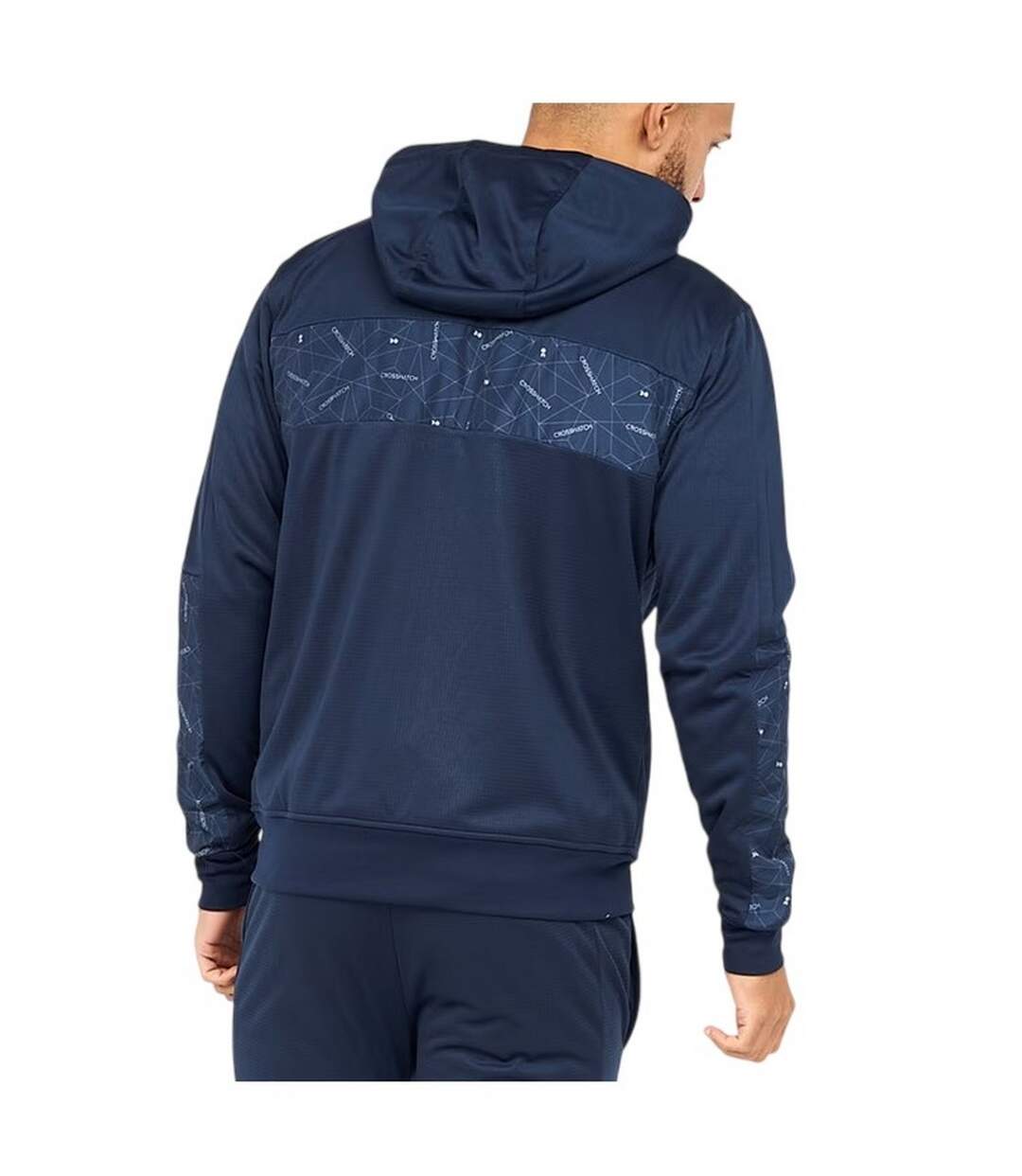 Veste À Capuche Motif/style Géométrique Homme Bleu Marine Crosshatch-2