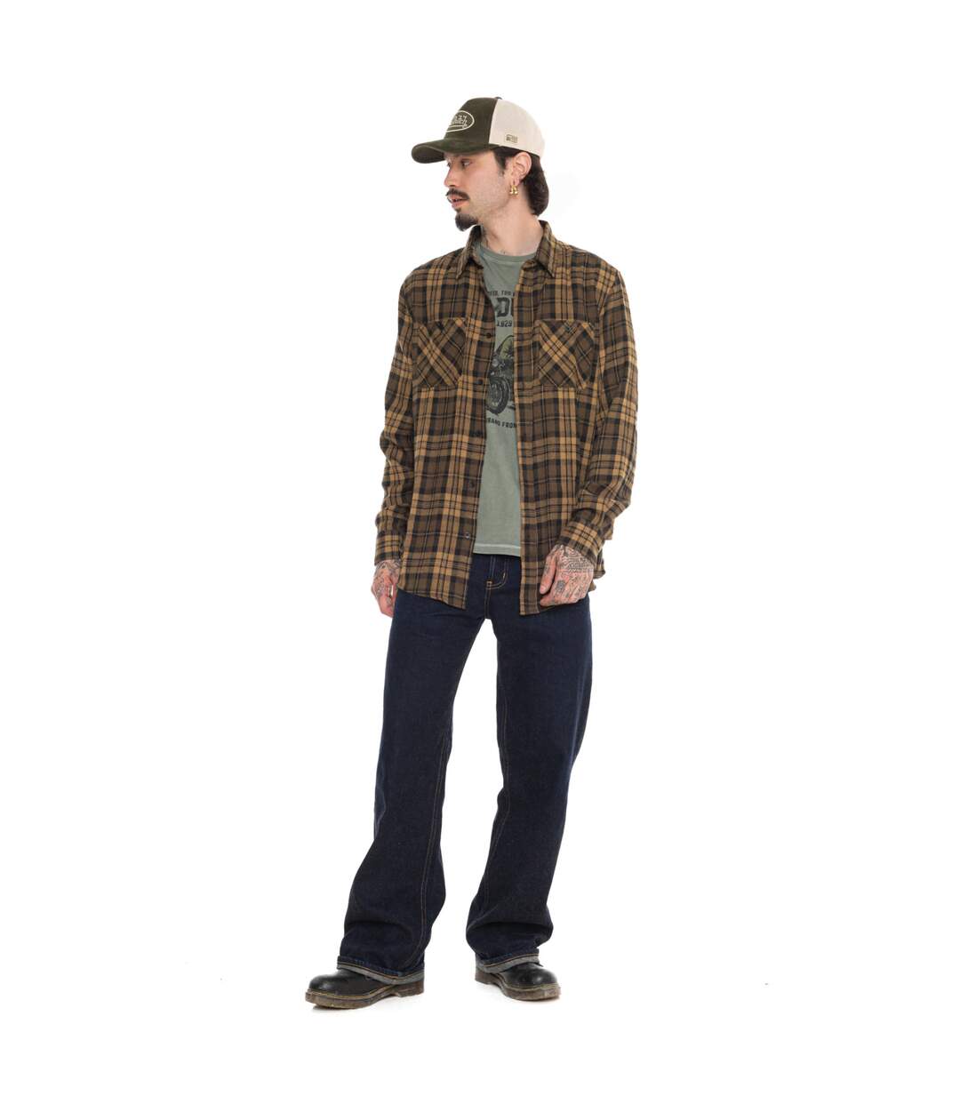 Chemise manche longues à carreaux avec poches Jack Vondutch-4