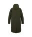 Womens/ladies Yarli Longline Waterproof Jacket Dark Khaki Light Vanilla Regatta-2