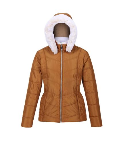 Regatta Womens/Ladies Wildrose Baffled Padded Hooded Jacket (Rubber) - UTRG9210