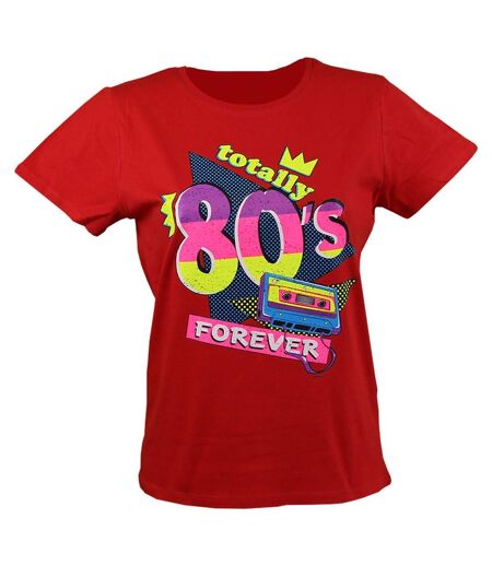 T-shirt femme manches courtes - Totally 80s années 1980 - 24306 - rouge