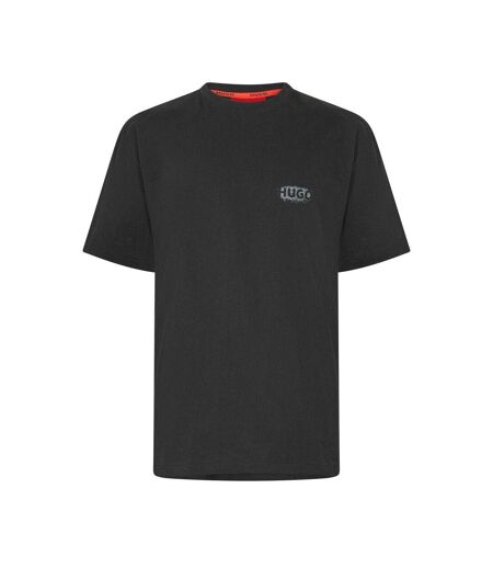 T-shirt Manches Courtes Motif/style Logo À La Bombe Homme Noir Hugo