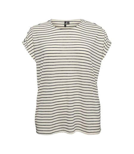T-Shirt beige/noir femme vero moda cholli