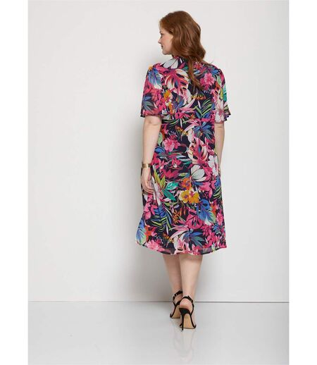Robe courte évasée imprimé floral