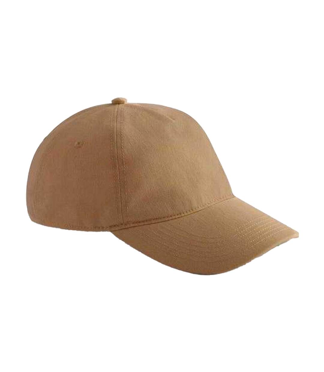 Casquette De Baseball Unie En Coton Bio Marron Clair Beechfield-1