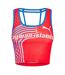 Womens/ladies Cayman Islands Strappy Fitted Crop Top Red Puma-1