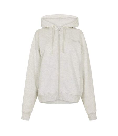 Veste À Capuche Femme Blanc Cassé Chiné USA