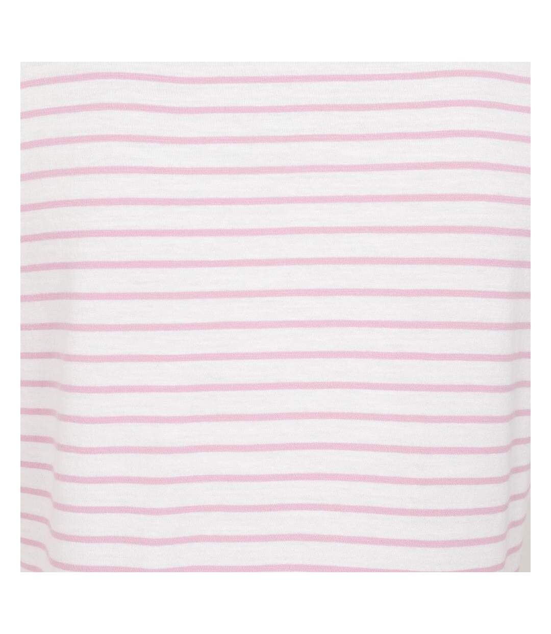 T-shirt Motif/style Rayé Femme Rose Lazy Jacks-4