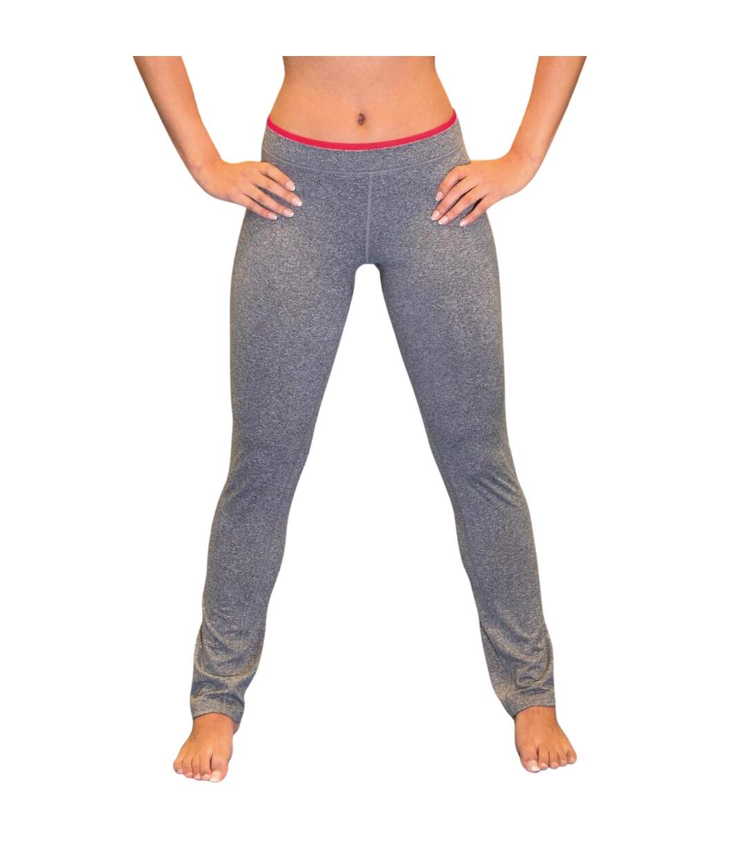 Pantalon Fitness Femme Gris Corail Vif Chiné Spiro-1