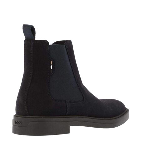 Mens Calev Suede Chelsea Boots Dark Blue Boss