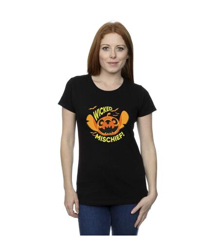 Disney T-shirt en coton Femmes/Ladies Lilo And Stitch Wicked Mischief (Noir) - UTBI25653
