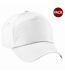 Lot de 2  casquettes de baseball adulte blanc Beechfield