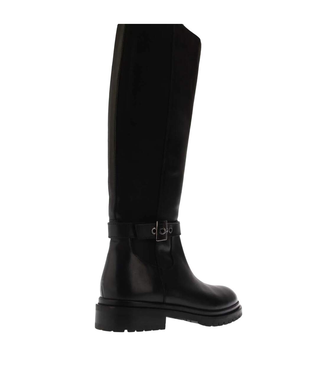 Womens/ladies teller casual leather knee-high boots black Dune London-2