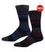 Lot De 2  Chaussettes Motif/style Blocs De Couleurs Homme Gris Bleu Cobalt Bordeaux Foncé Lee-1