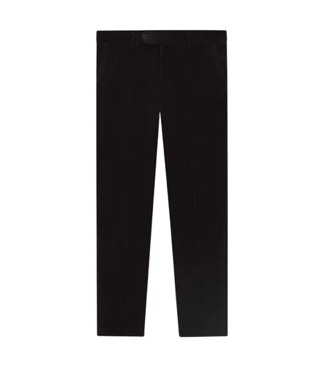 Mens Beckham Striped Pleat Front Trousers Brown Boss