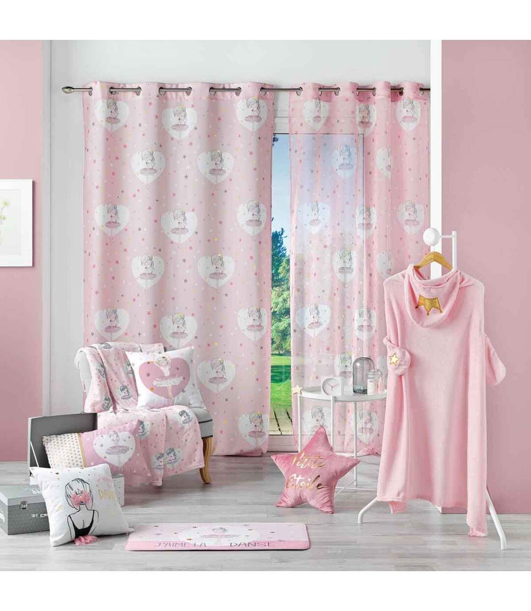 Tapis Enfant Imprimé Petite Étoile 45x75cm Rose-4