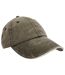 Result Washed Fine Line Cotton Baseball Cap With Sandwich Peak (Pack of 2) (Olive/Stone) - UTBC4238