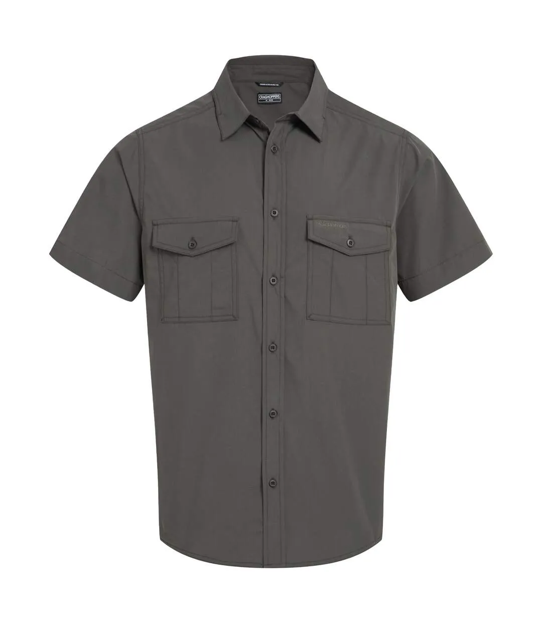 Chemise Unie Manches Courtes Kiwi Homme Kaki Foncé Craghoppers-2