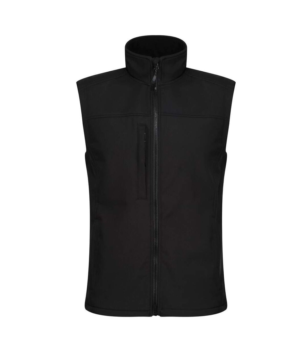 Regatta Mens Flux Softshell Bodywarmer / Water Repellent Sleeveless Jacket (All Black)